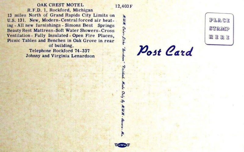Oak Crest Cabins - Vintage Postcard